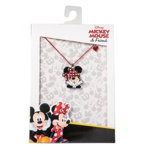 New Minnie Mouse Bow Pendant 16" + 2" Chain
